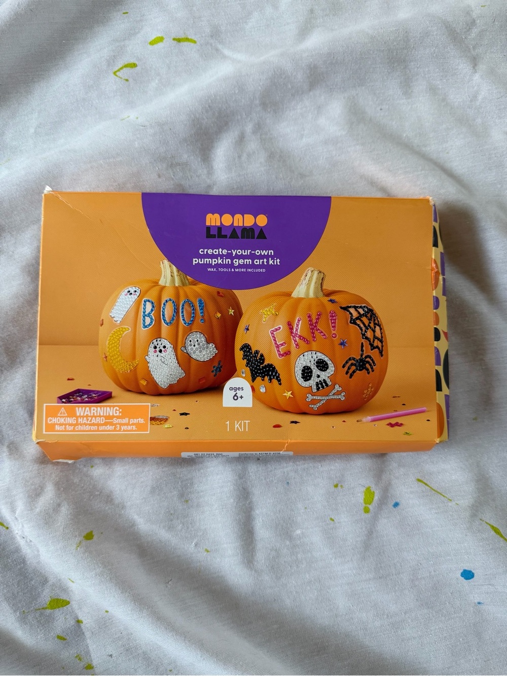 Mondo Llama Orange Create-Your-Own Pumpkin Gem Art Kit